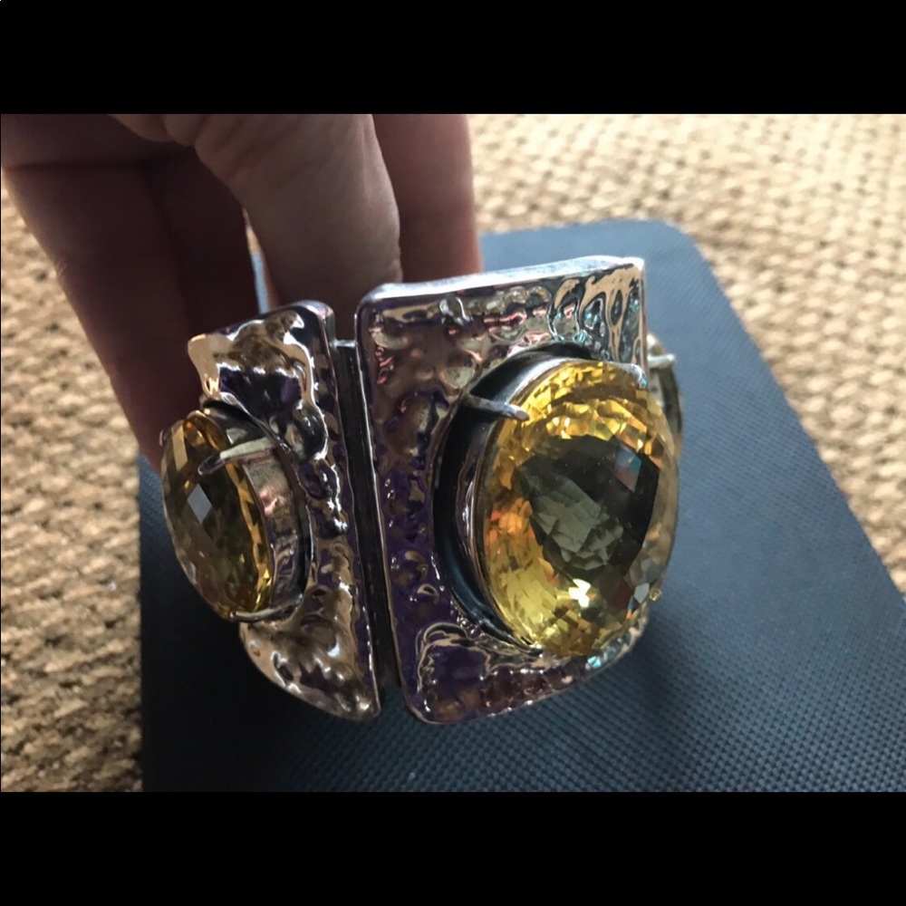 silver and citrine quartz bracelet